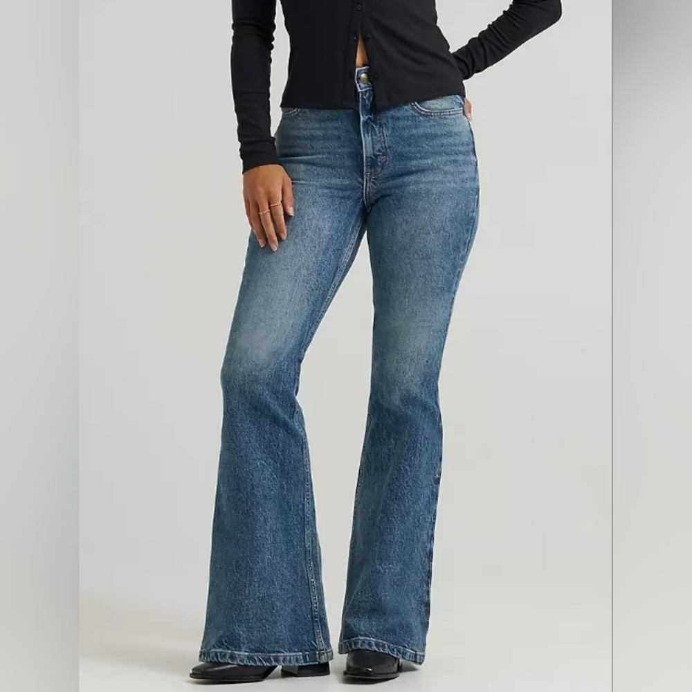 Lee High Waist Flare Jeans Size 27 70s Vintages Look